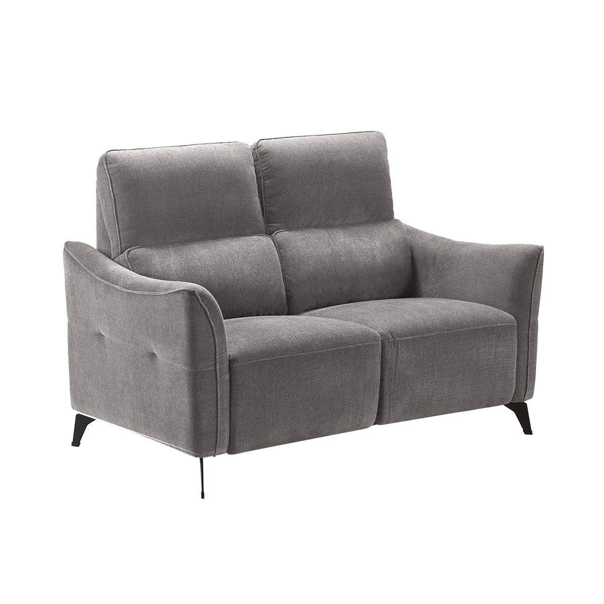 Ensemble Canapé relax électrique + canapé fixe tissu Waterproof Gris - BURGOS - Image 4