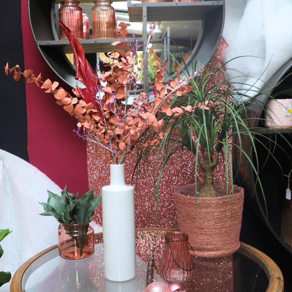 Branche de Fleurs "Cristal rose" en verre rose 90cm Chemin de campagne - Imagen 4