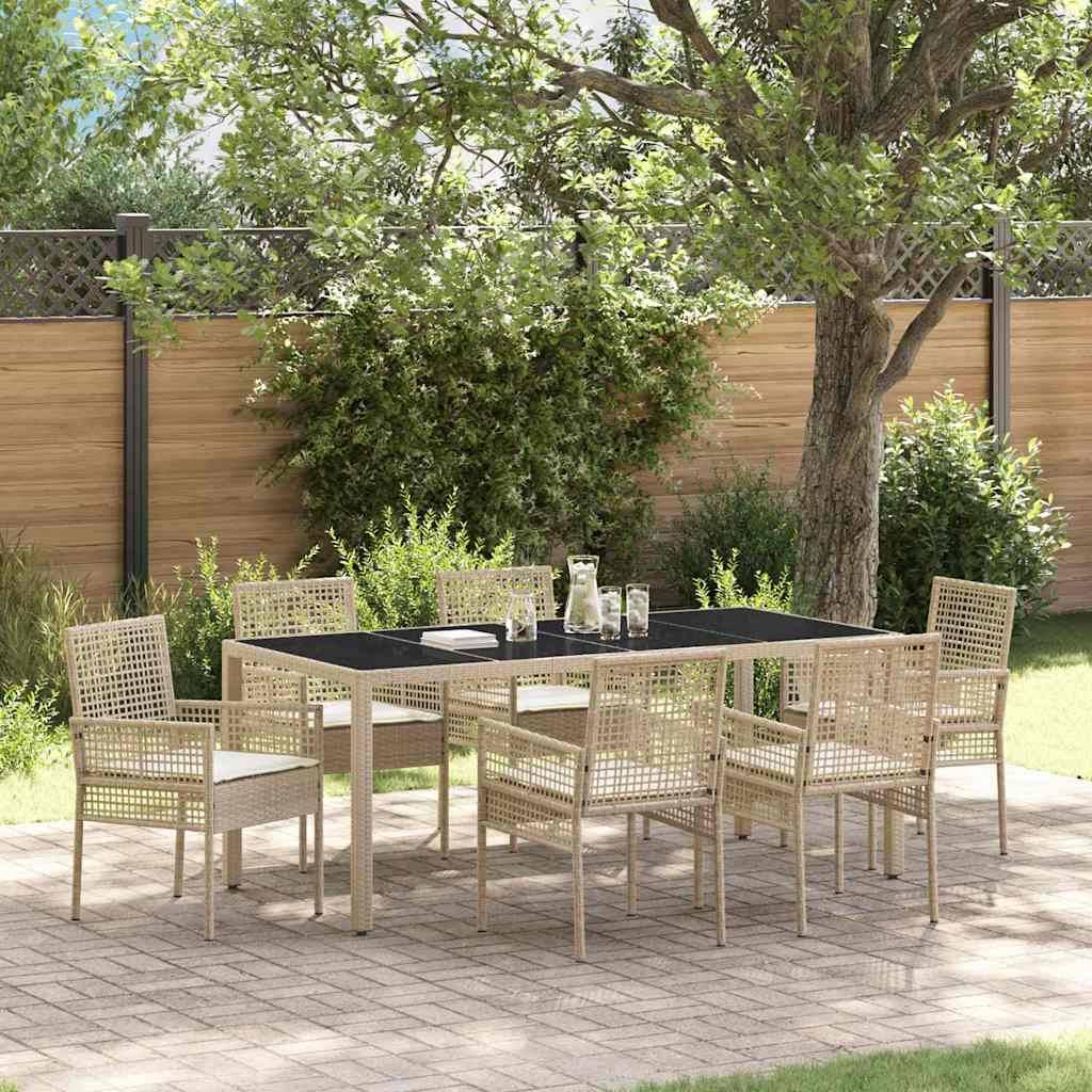 ComfortXL - Table et chaises de jardin 6 places en polyrotin beige pour repas en terrasse et extérieur – ComfortXL Outdoor Living