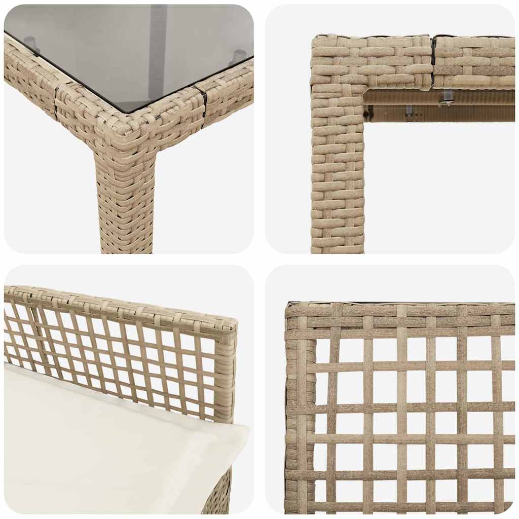 Table et chaises de jardin 6 places en polyrotin beige pour repas en terrasse et extérieur – ComfortXL Outdoor Living - Image 9