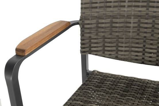Châlet-Jardin - Chaise Sintra en résine tressée - pieds en aluminium - Anthracite/marron grisé Chalet & Jardin - Image 3