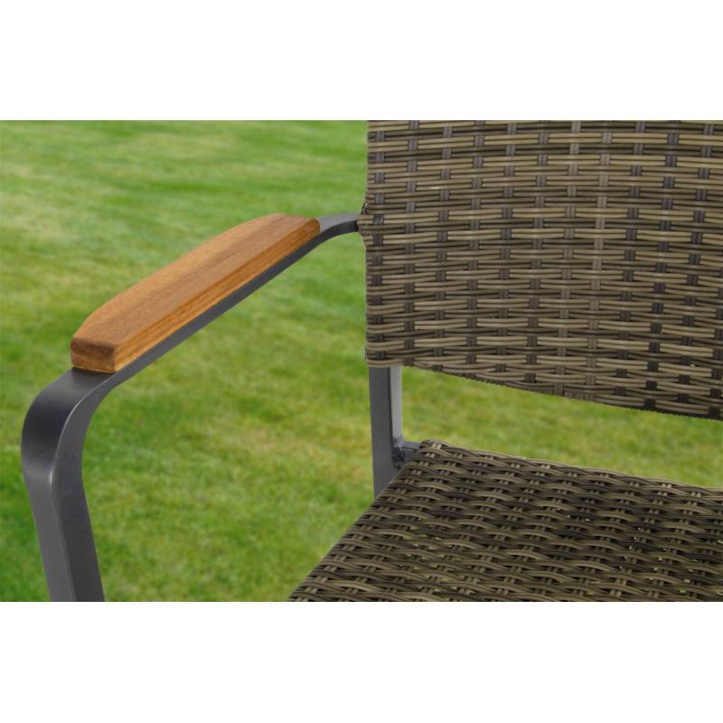 Châlet-Jardin - Chaise Sintra en résine tressée - pieds en aluminium - Anthracite/marron grisé Chalet & Jardin - Image 6