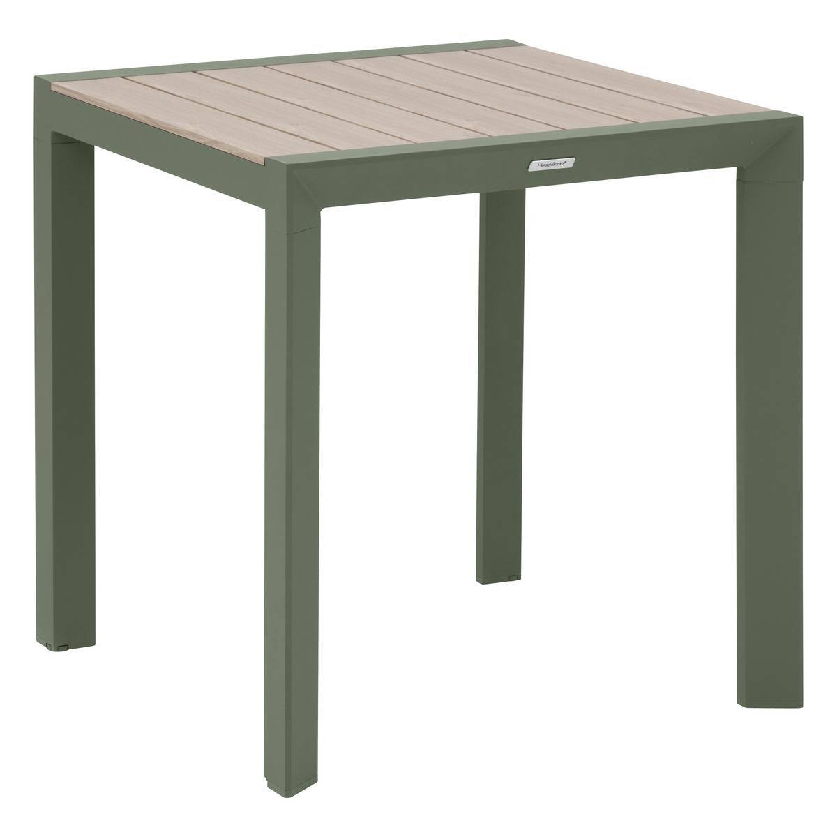 Hesperide - Table de jardin "Évasion" effet bois lin & vert laurier 2 places lates en aluminium - Hespéride - Image 2