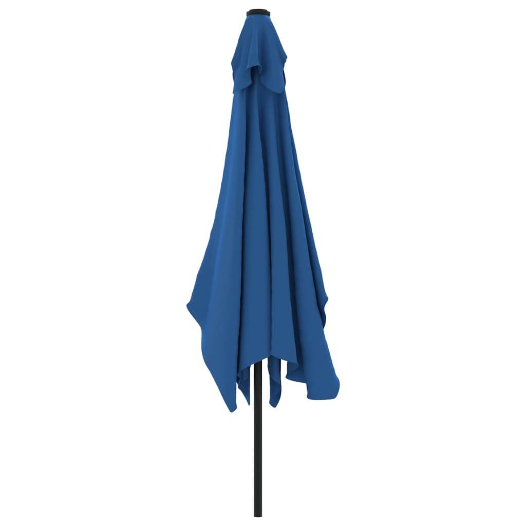 Helloshop26 - Parasol d'extérieur avec poteau en métal 300 x 200 cm azuré - Imagen 3