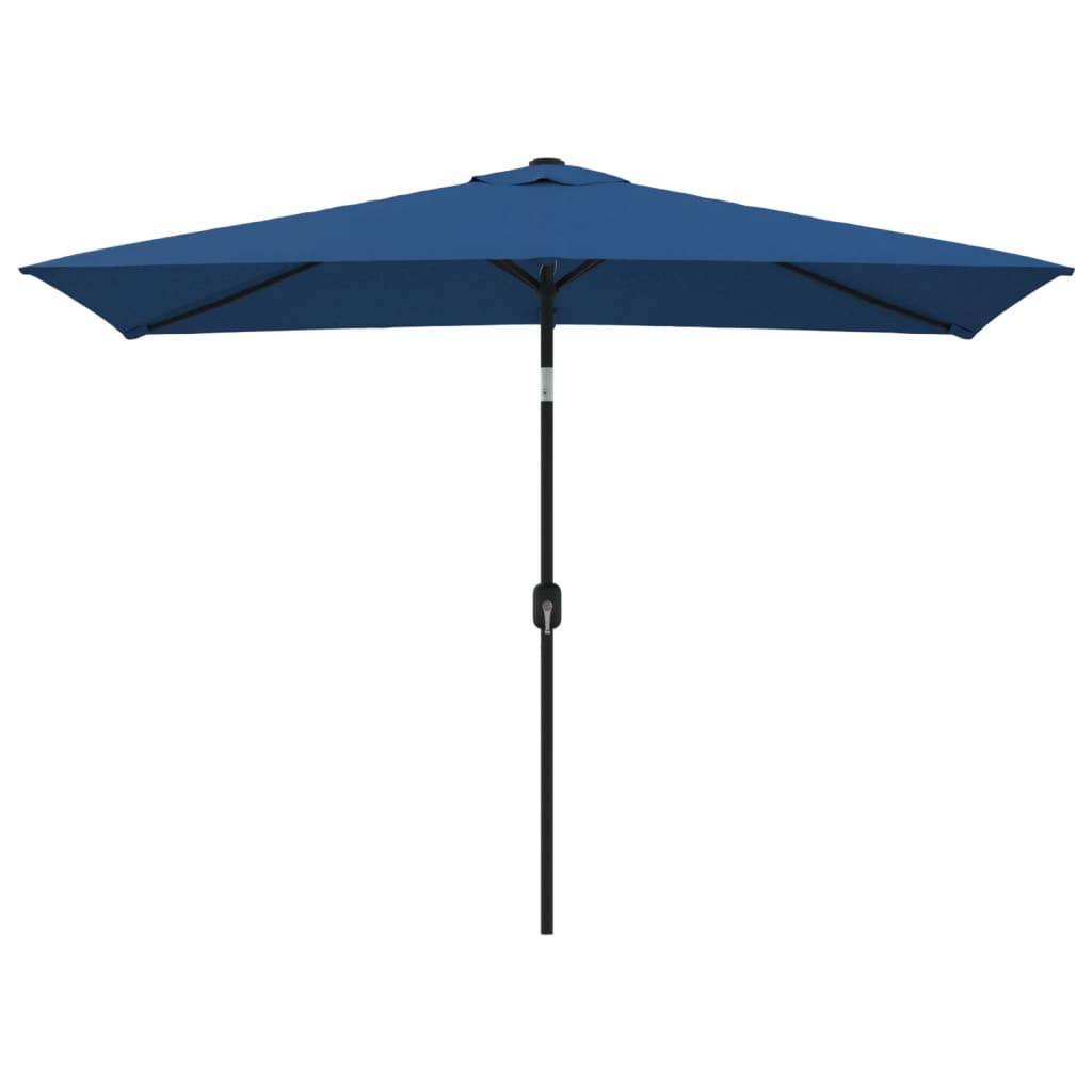 Helloshop26 - Parasol d'extérieur avec poteau en métal 300 x 200 cm azuré - Imagen 1