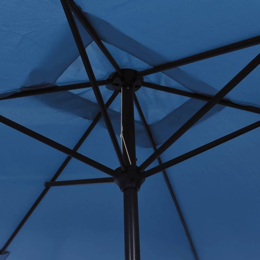 Helloshop26 - Parasol d'extérieur avec poteau en métal 300 x 200 cm azuré - Imagen 4