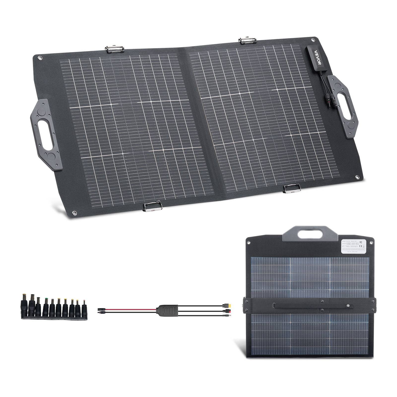 Vevor - VEVOR Panneau Solaire Portable Chargeur Pliable Monocristallin Bifacial 100 W