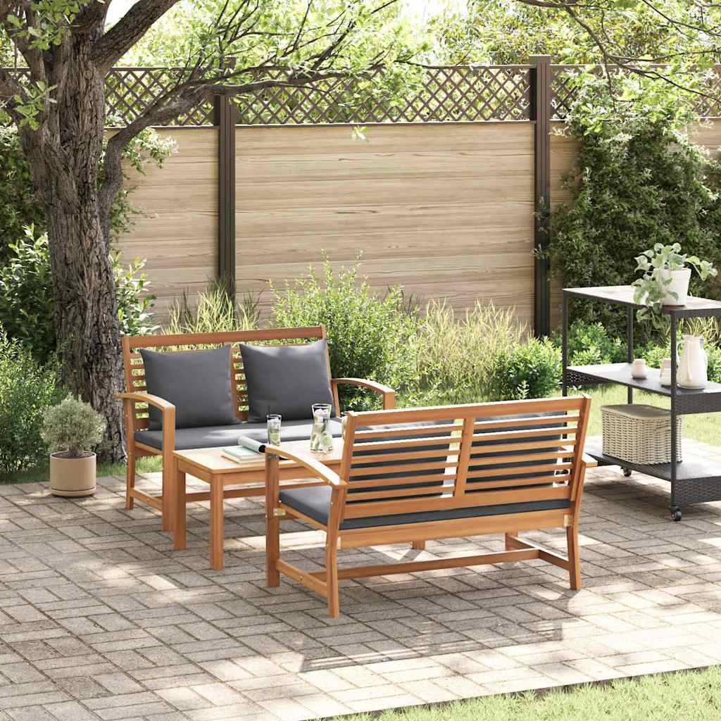 ComfortXL - Ensemble table et bancs de jardin en Teck massif naturel mobilier robuste et élégant pour terrasse Bois naturel – ComfortXL Outdoor Living - Image 1