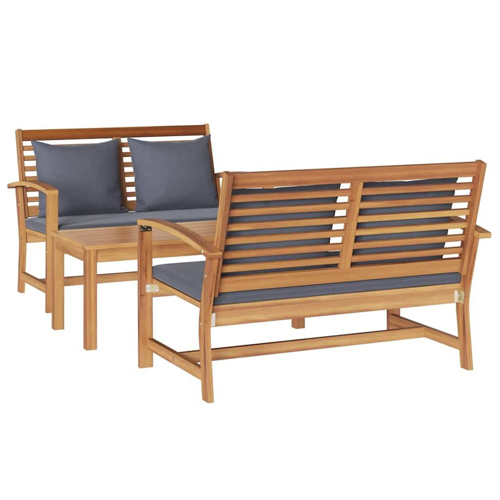 ComfortXL - Ensemble table et bancs de jardin en Teck massif naturel mobilier robuste et élégant pour terrasse Bois naturel – ComfortXL Outdoor Living - Image 2