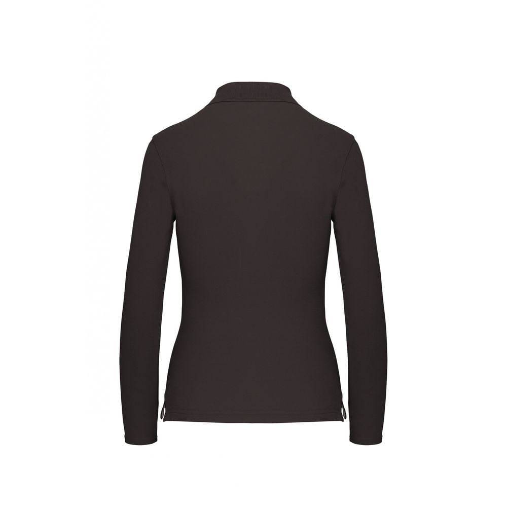 Polo de travail femme manches longues Kariban 100% coton Gris Foncé 3XL - Image 2