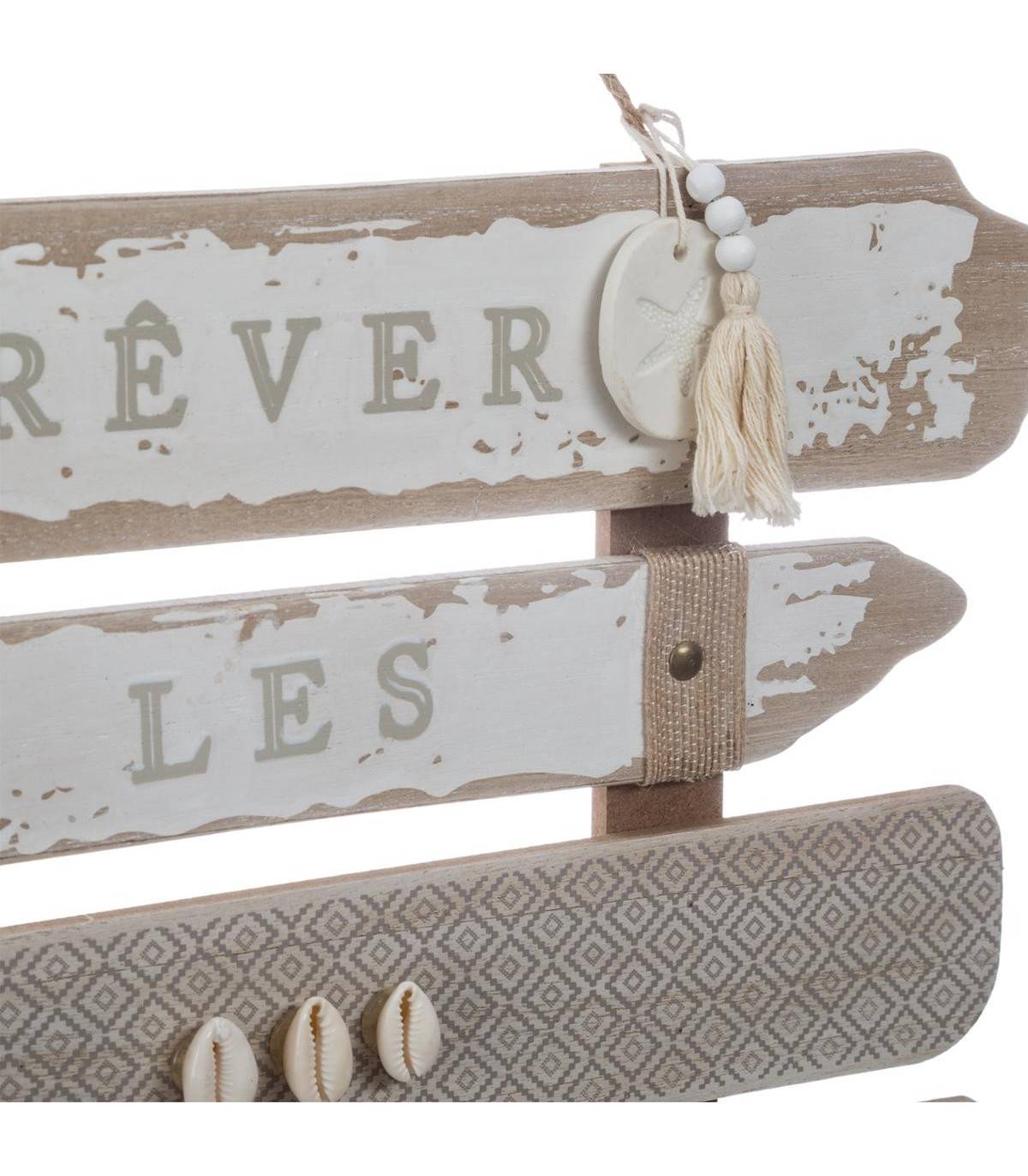 Décoration murale Pancarte en Bois aspect Vieilli avec textes imprimés 37.5 x 33 cm - Imagen 2