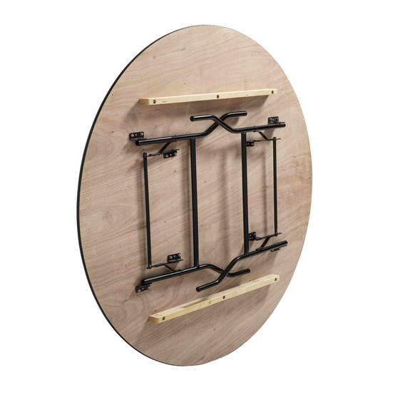 Oviala - Table pliante ronde en bois 10 places 170cm buffet traiteur REKKEM - Oviala - Imagen 2