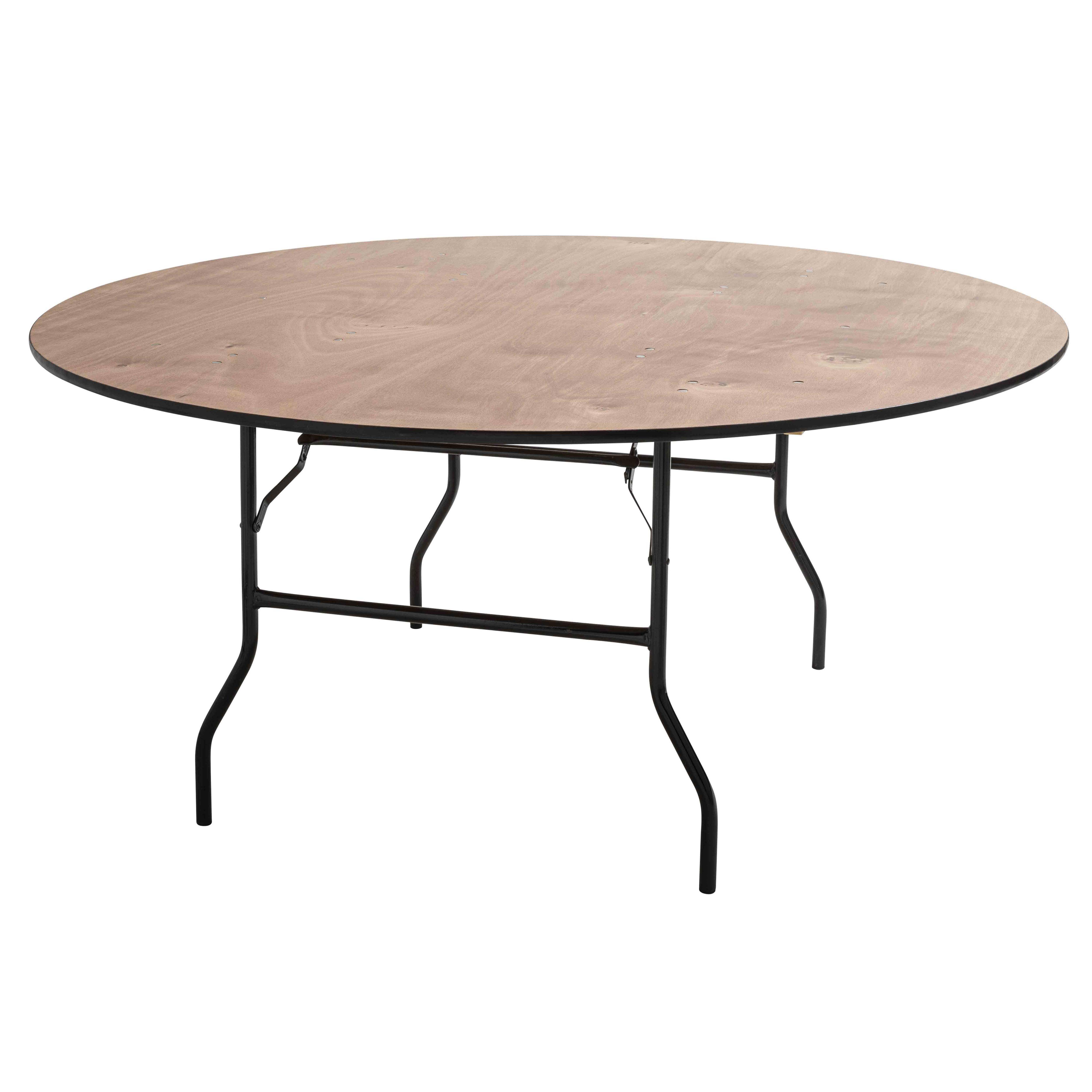 Oviala - Table pliante ronde en bois 10 places 170cm buffet traiteur REKKEM - Oviala - Imagen 1