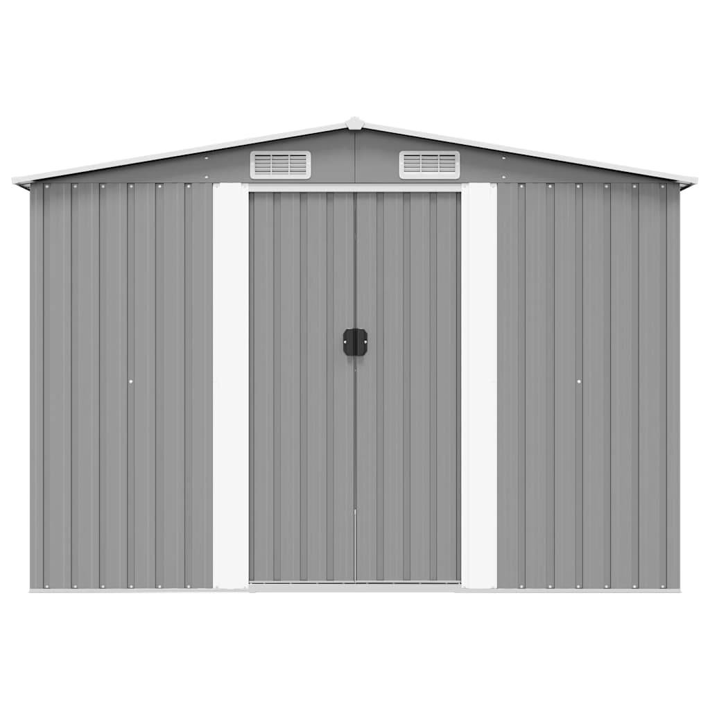 PANGIVO - Abri de jardin avec double porte coulissante - Acier galvanisé gris - 257x298x178 cm - Surface au sol 7,01m² - PANGIVO - Image 5