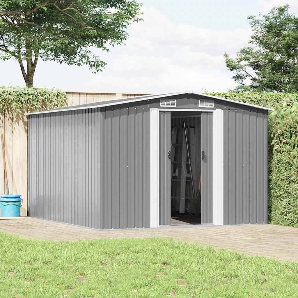 PANGIVO - Abri de jardin avec double porte coulissante - Acier galvanisé gris - 257x298x178 cm - Surface au sol 7,01m² - PANGIVO - Image 2