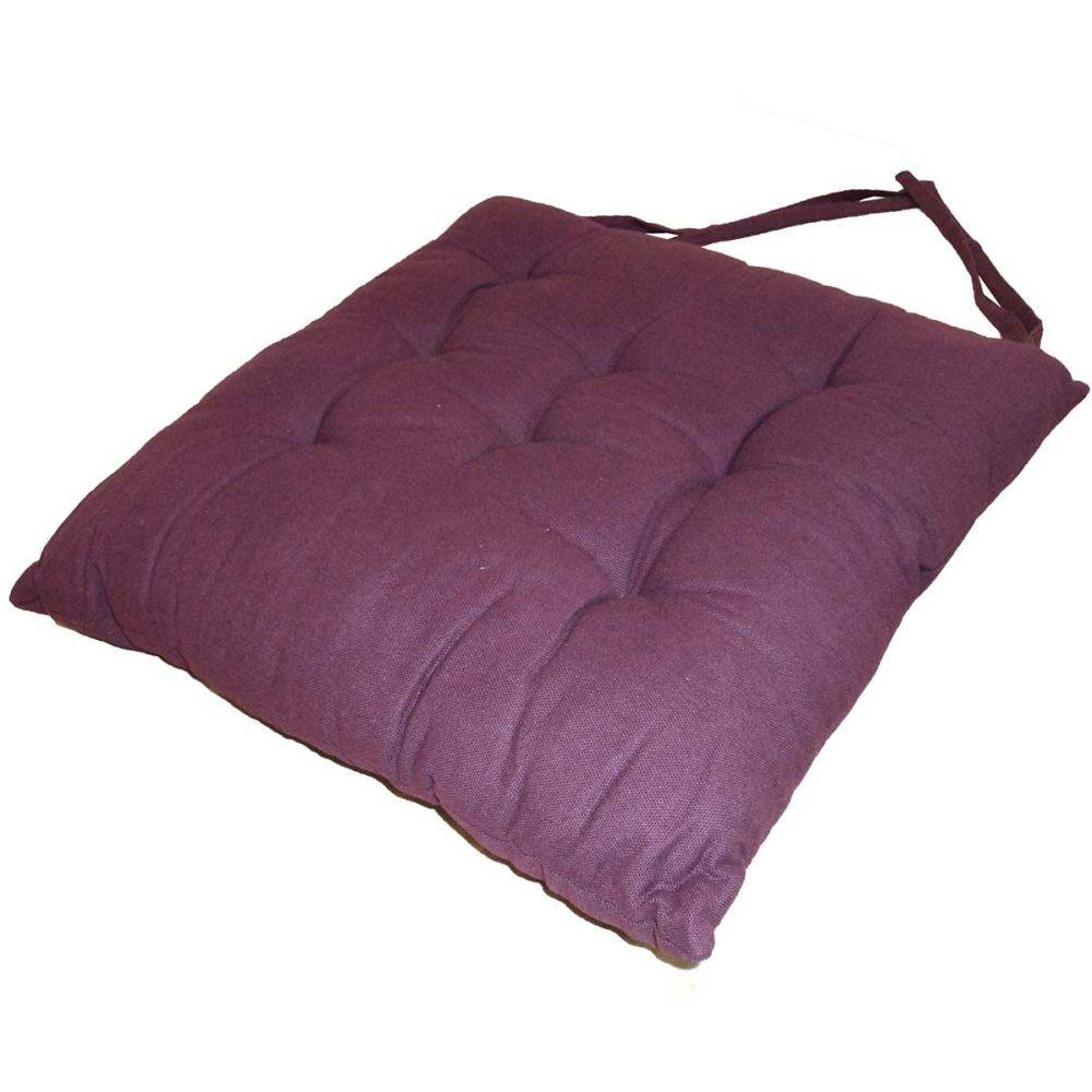 Jardindeco - Galette de chaise en coton uni 40 cm 8 points (Lot de 2) - Imagen 3
