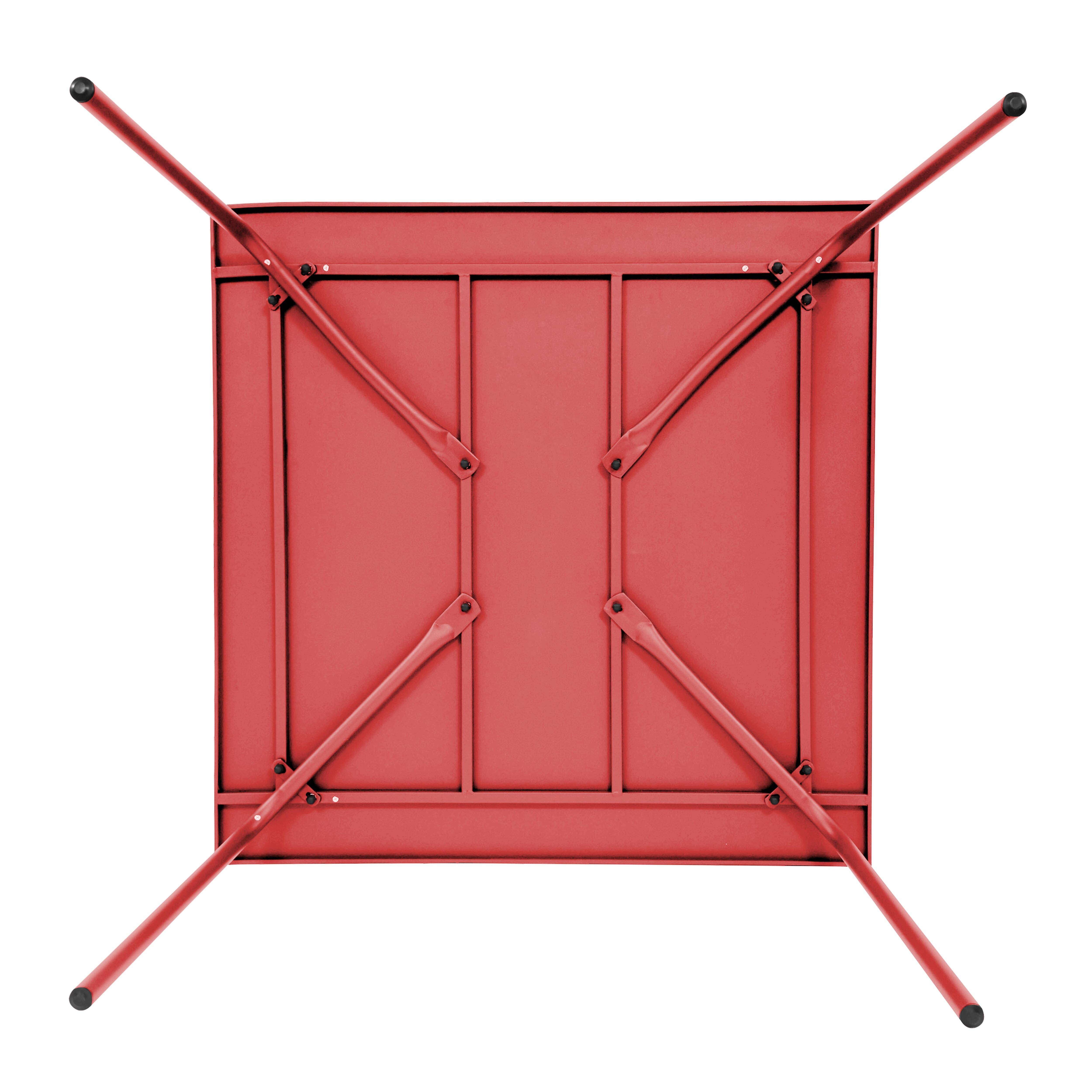 Oviala - Table de jardin carrée en métal 8 places 120 cm rouge Palavas - Oviala - Imagen 5