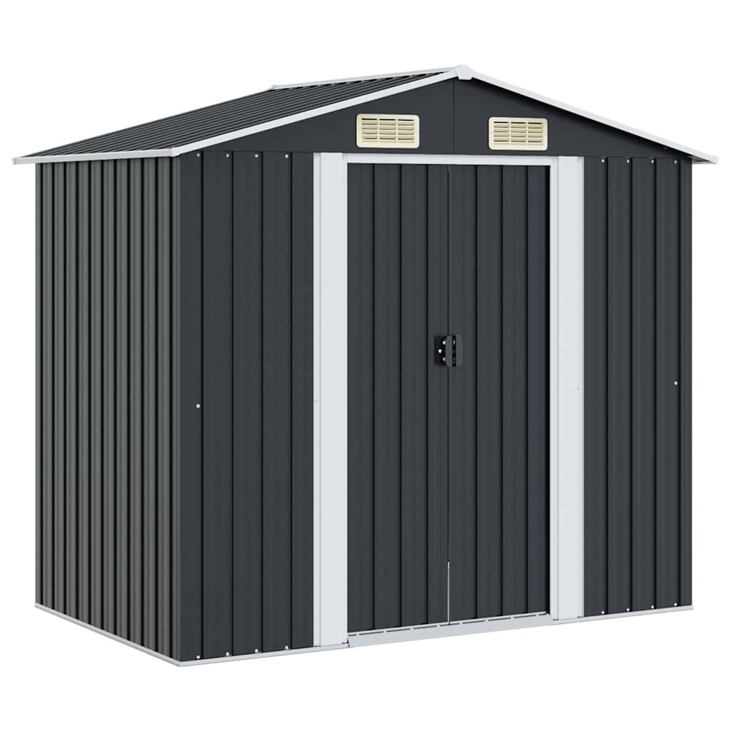 PANGIVO - Abri de jardin avec double porte coulissante - Acier galvanisé - Anthracite - Surface au sol 2,31m² - PANGIVO - Image 1