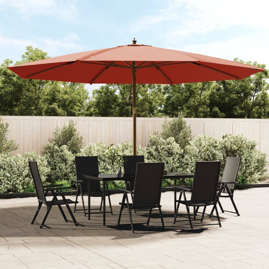 Parasol bois terre cuite 400 x 400 x 273 cm - PANGIVO