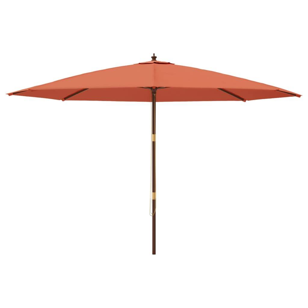 Parasol bois terre cuite 400 x 400 x 273 cm - PANGIVO - Image 3