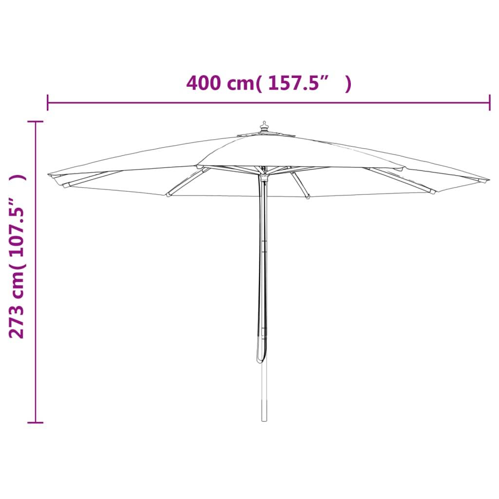 Parasol bois terre cuite 400 x 400 x 273 cm - PANGIVO - Image 8