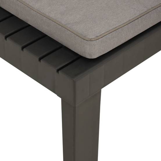 Fauteuil Bas de Salon de Jardin en Plastique avec Coussins pour Terrasse Modulable Gris – ComfortXL Outdoor Living - Image 5