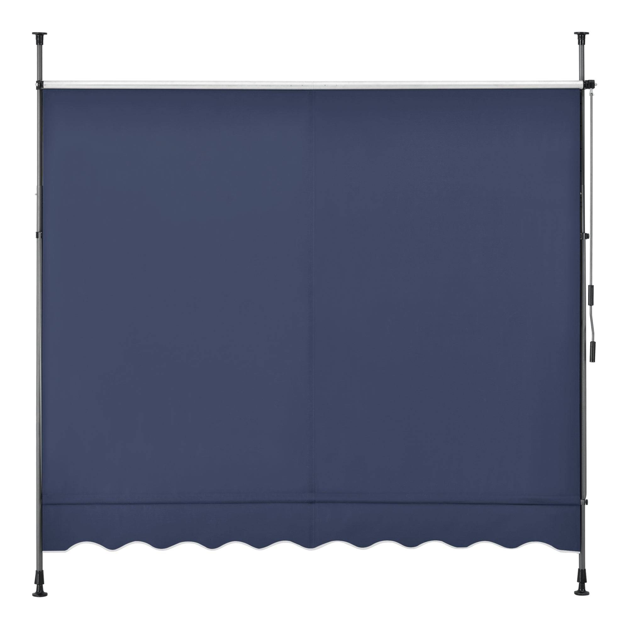 Helloshop26 - Store banne téléscopique acier polyester 250 x 120 x 200-300 cm bleu foncé - Imagen 4