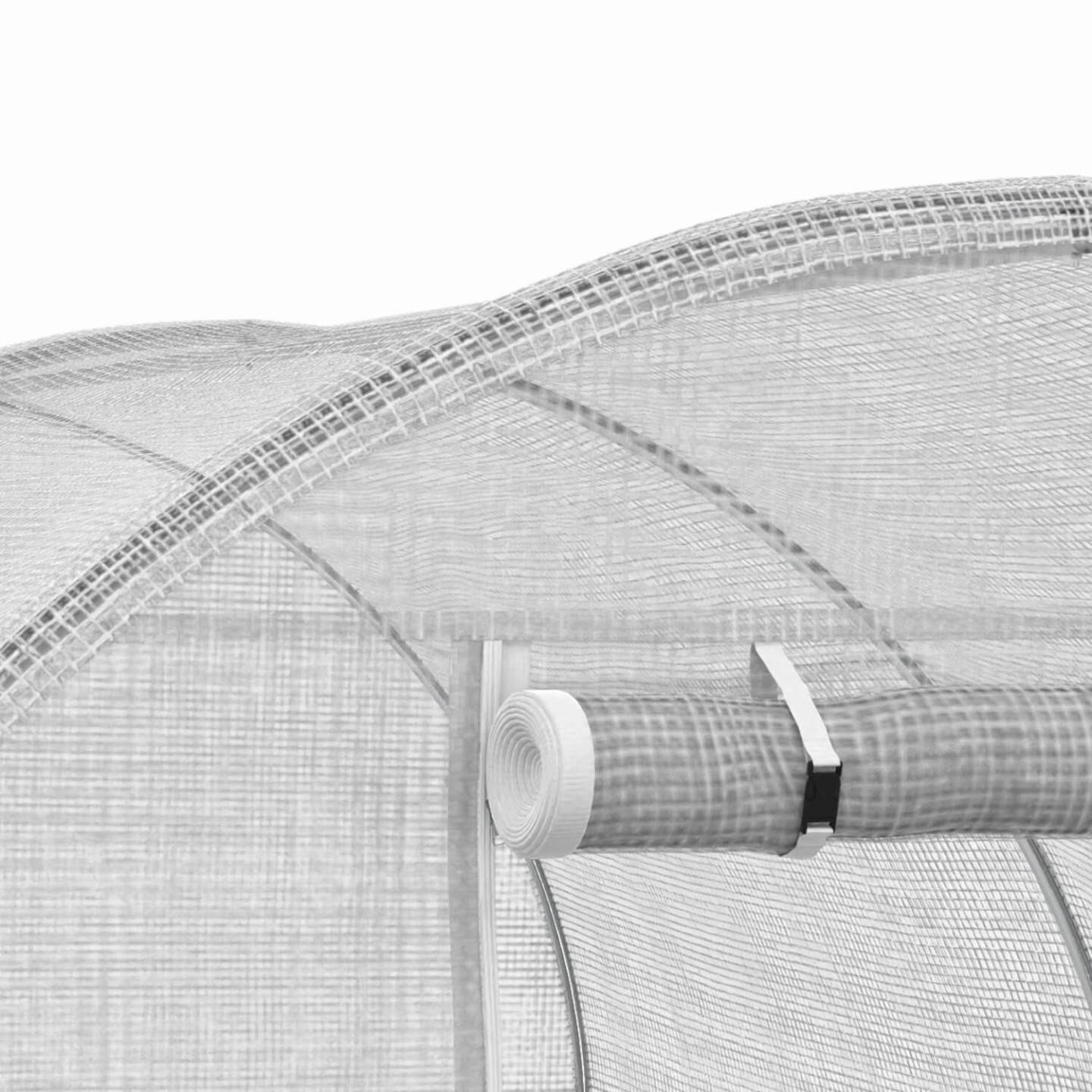 IDMARKET - Bâche de rechange pour serre de jardin tunnel 6m² 3 x 2 x 2 m anti-UV avec porte et fenêtres ROMA blanche - Image 6