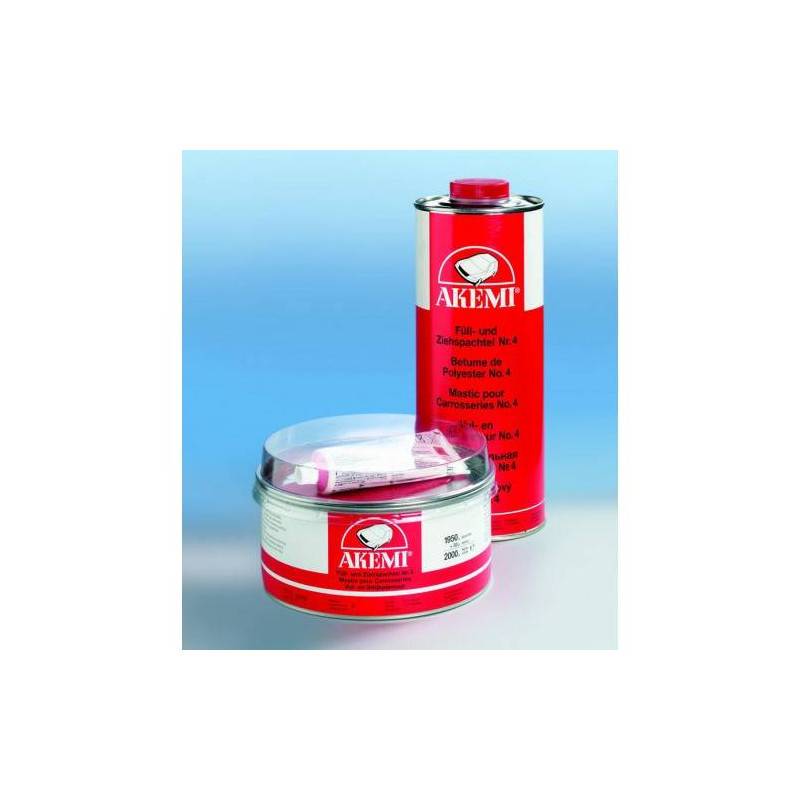 Mastic polyester carrosserie n°4 - Akemi - 2 kg Beige