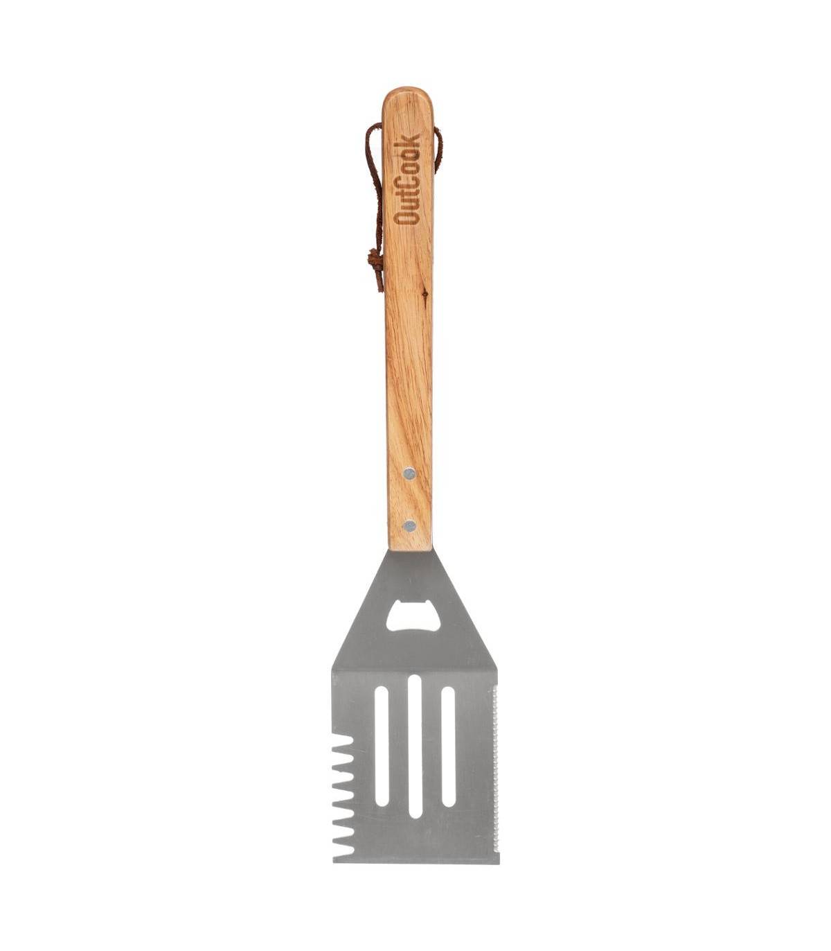 Set de 3 ustensiles pour Barbecue en Inox et Manche en Bois - Image 5
