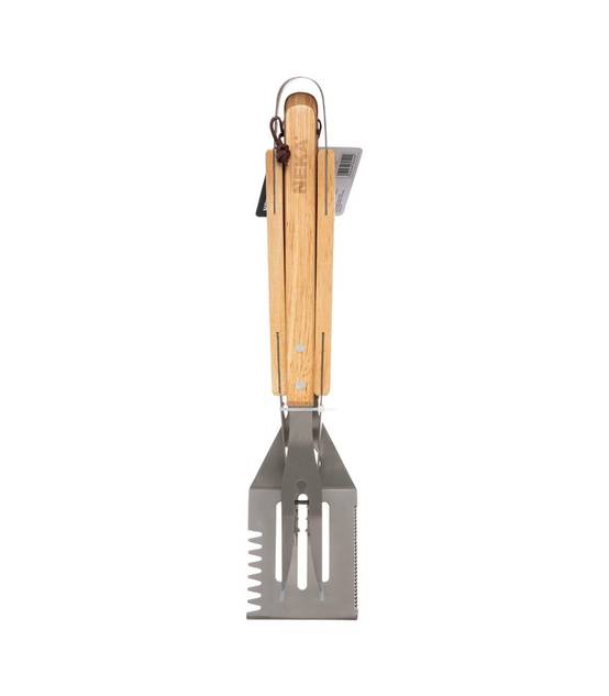 Set de 3 ustensiles pour Barbecue en Inox et Manche en Bois - Image 2