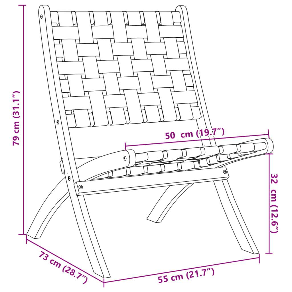Chaises pliables de jardin et table rouge en bois massif 55 x 73 x 79 cm - PANGIVO - Image 7