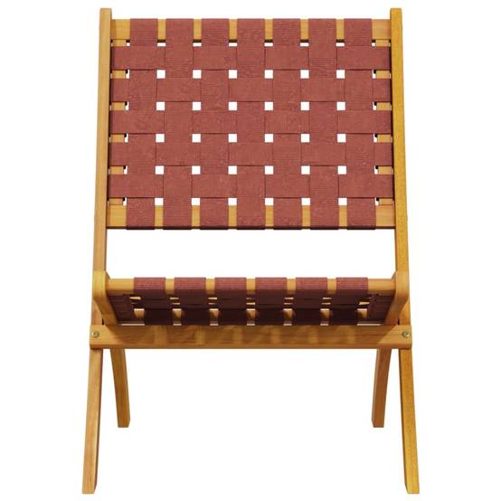 Chaises pliables de jardin et table rouge en bois massif 55 x 73 x 79 cm - PANGIVO - Image 3
