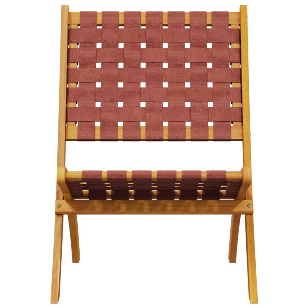 Chaises pliables de jardin et table rouge en bois massif 55 x 73 x 79 cm - PANGIVO - Image 3