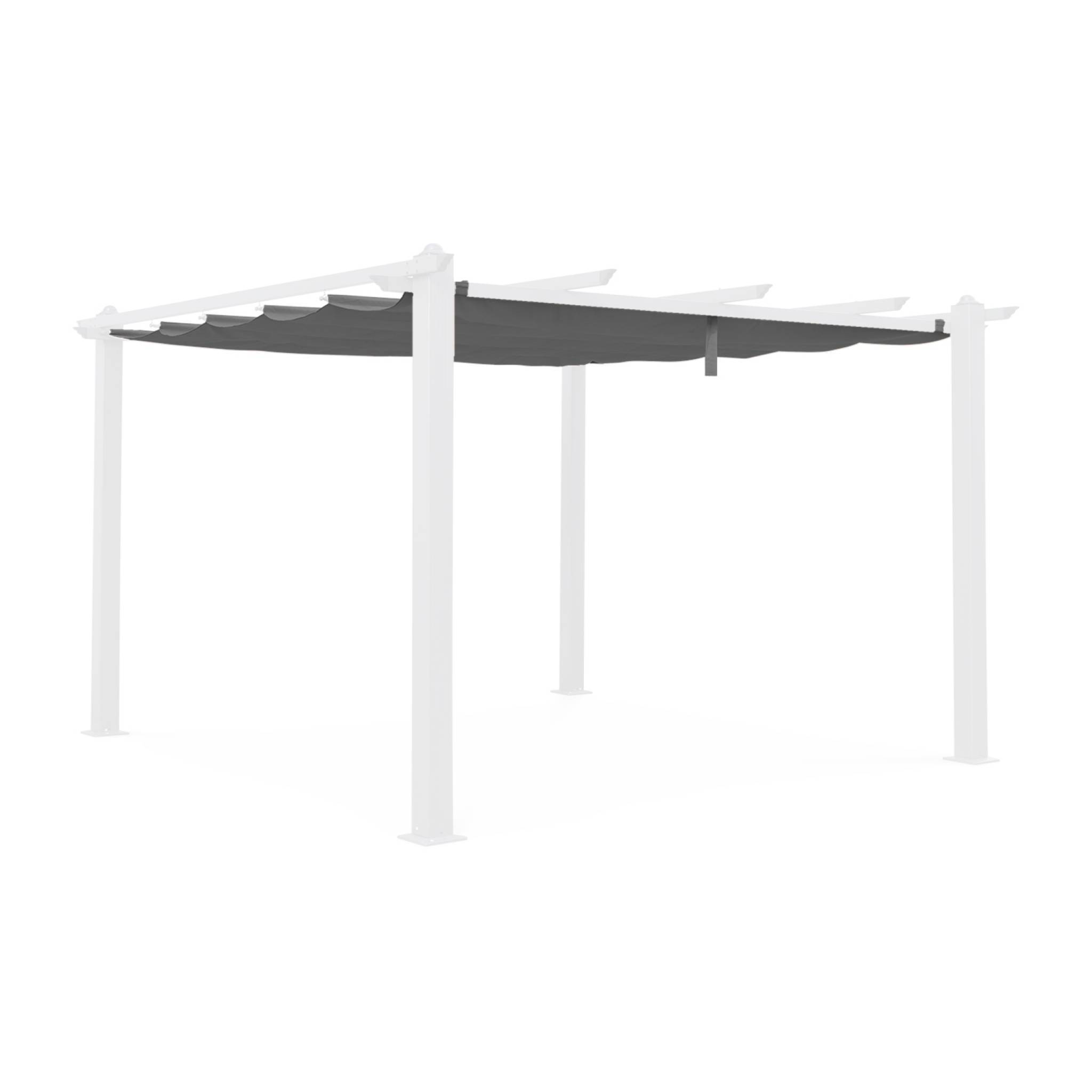 Toile de toit grise pour tonnelle 3x4m Condate - toile de rechange pergola. toile de remplacement | sweeek - Image 1