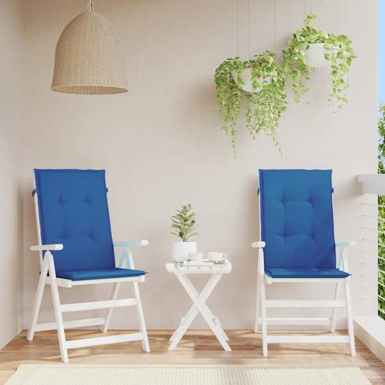 Coussins de chaise de jardin à dossier haut polyester bleu royal 120 x 50 x 3 cm - PANGIVO - Image 1