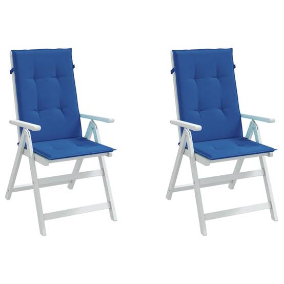 Coussins de chaise de jardin à dossier haut polyester bleu royal 120 x 50 x 3 cm - PANGIVO - Image 4