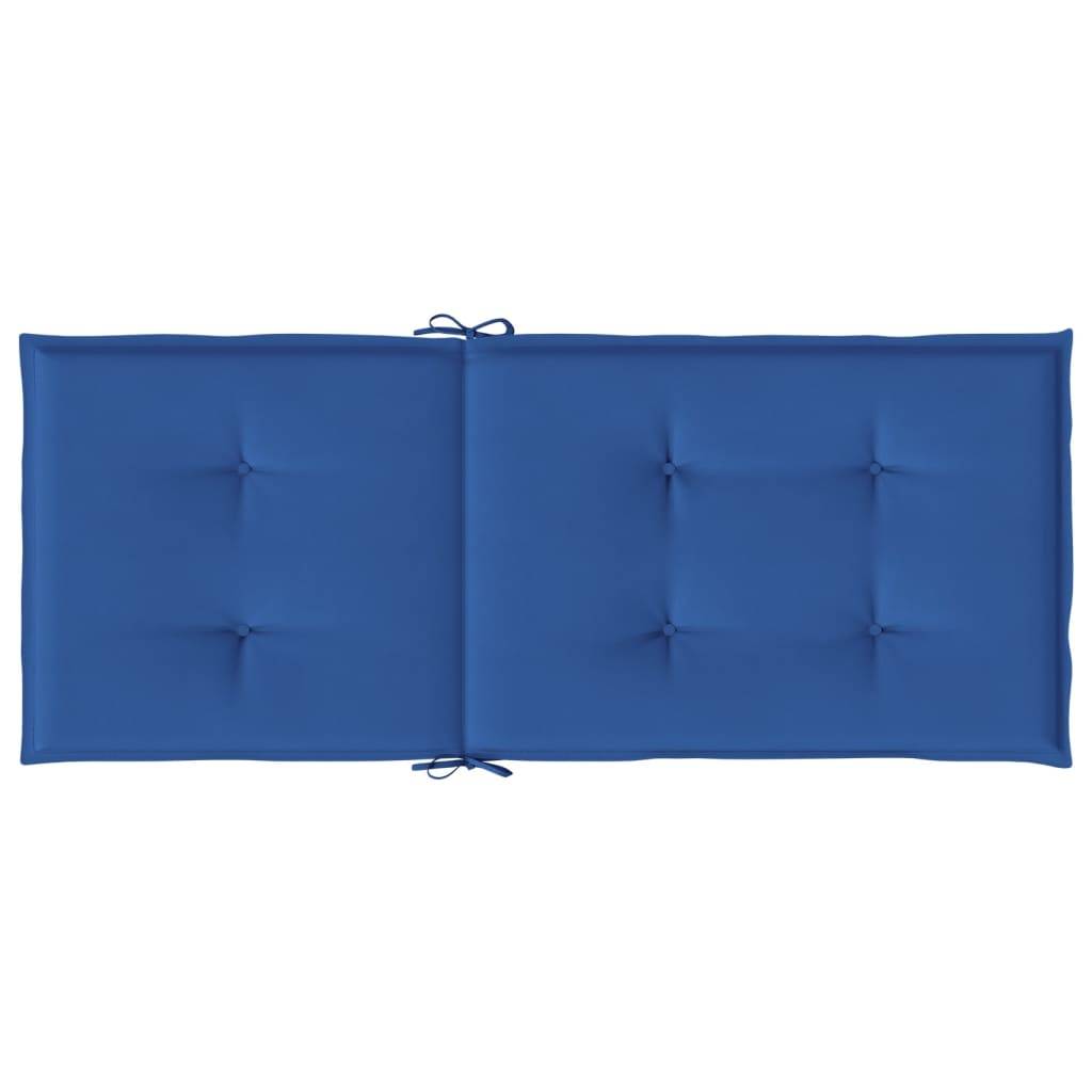 Coussins de chaise de jardin à dossier haut polyester bleu royal 120 x 50 x 3 cm - PANGIVO - Image 7