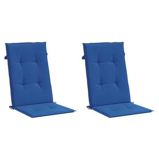Coussins de chaise de jardin à dossier haut polyester bleu royal 120 x 50 x 3 cm - PANGIVO - Image 3