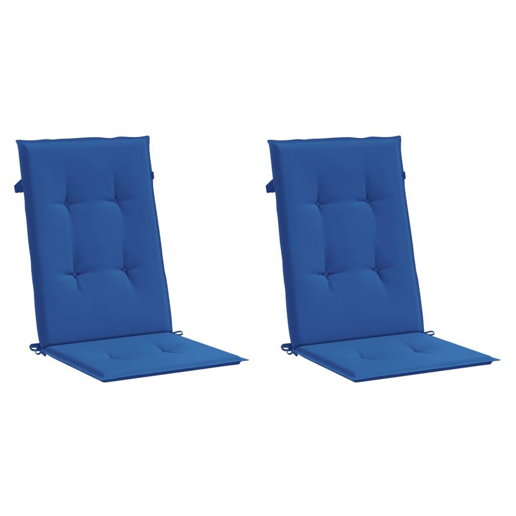 Coussins de chaise de jardin à dossier haut polyester bleu royal 120 x 50 x 3 cm - PANGIVO - Image 3