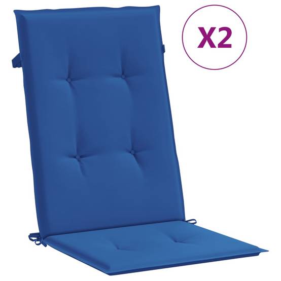 Coussins de chaise de jardin à dossier haut polyester bleu royal 120 x 50 x 3 cm - PANGIVO - Image 2