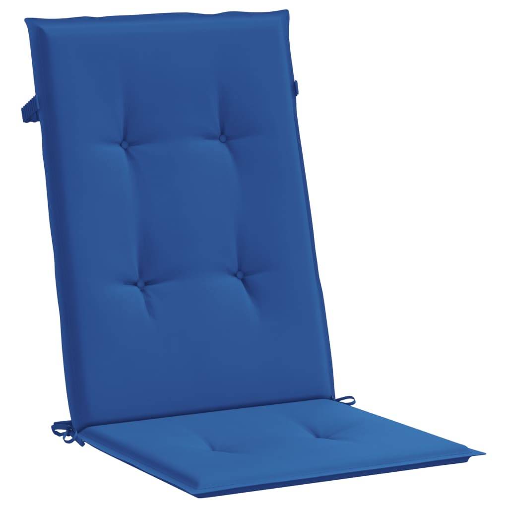 Coussins de chaise de jardin à dossier haut polyester bleu royal 120 x 50 x 3 cm - PANGIVO - Image 5