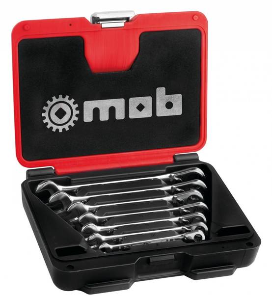 Box coffret de 7 clés mixtes à cliquet, levier lateral - MOB - Image 1