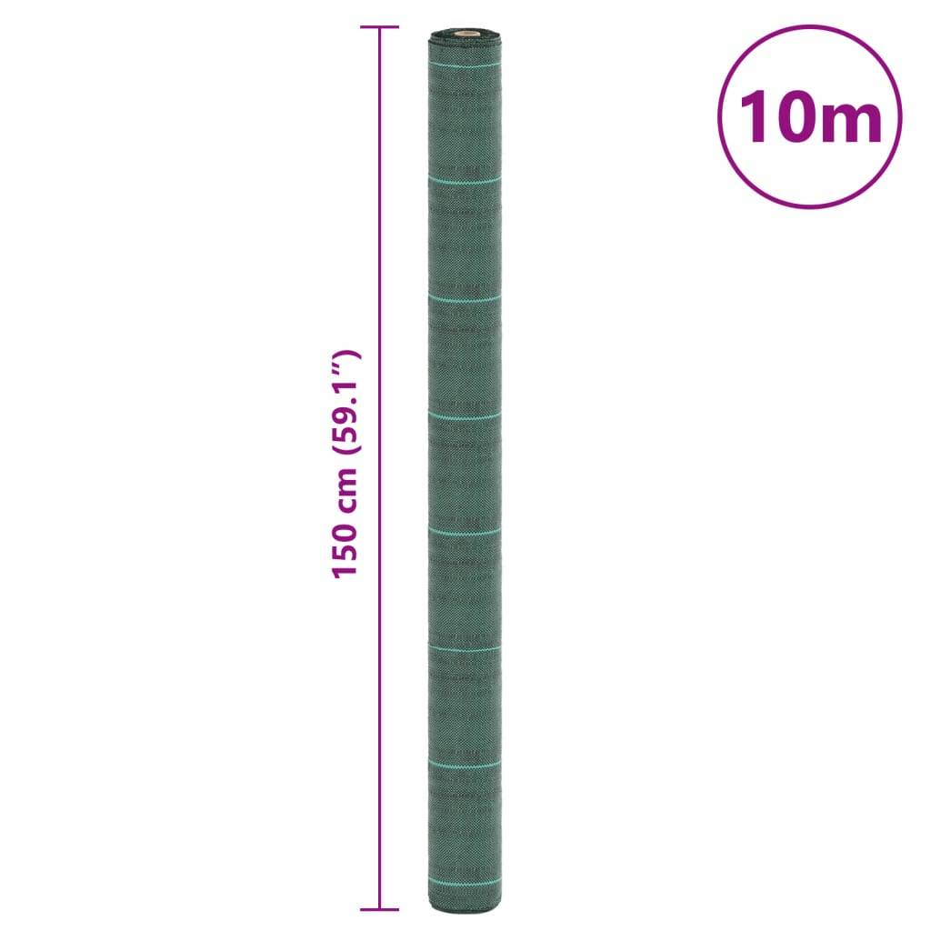 Toile de paillage polypropylène pour jardin potager anti-mauvaises herbes 1,5x10 m Vert - ComfortXL Outdoor Living - Image 8