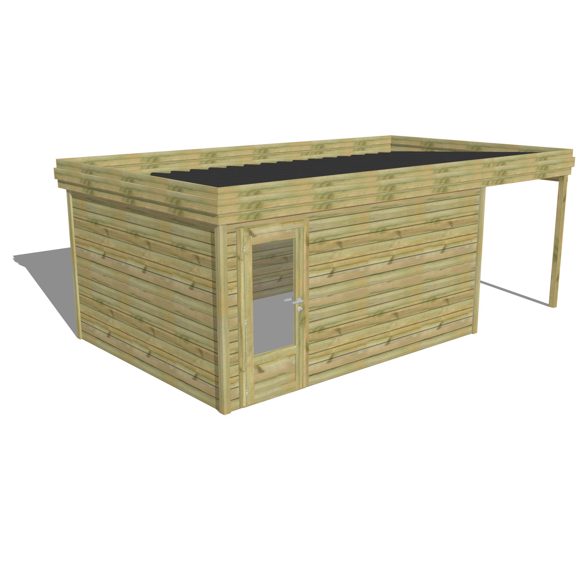 Abri Français - ABRI DE JARDIN bois Pin traité autoclave 27mm - 6,34x3,44m / 22m2 - Bac acier - Abri Français - Image 1
