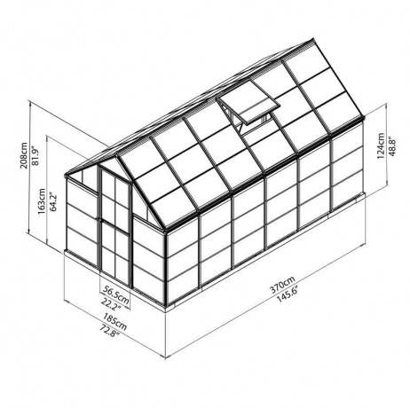 Canopia - Serre de jardin en polycarbonate Harmony 6,84 m², Couleur Argent, Ancrage au sol Oui - Image 6
