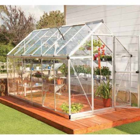 Canopia - Serre de jardin en polycarbonate Harmony  6,84 m², Couleur Argent, Ancrage au sol Oui - Image 1