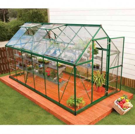 Canopia - Serre de jardin en polycarbonate Harmony 6,84 m², Couleur Argent, Ancrage au sol Oui - Image 2