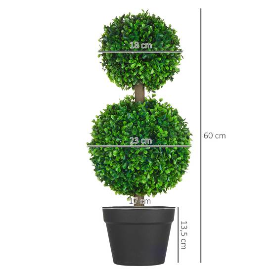 Buis artificiels sur pied plastique pour entrée magasin jardin sans soin 60cm vert - ComfortXL Outdoor Living - Image 5