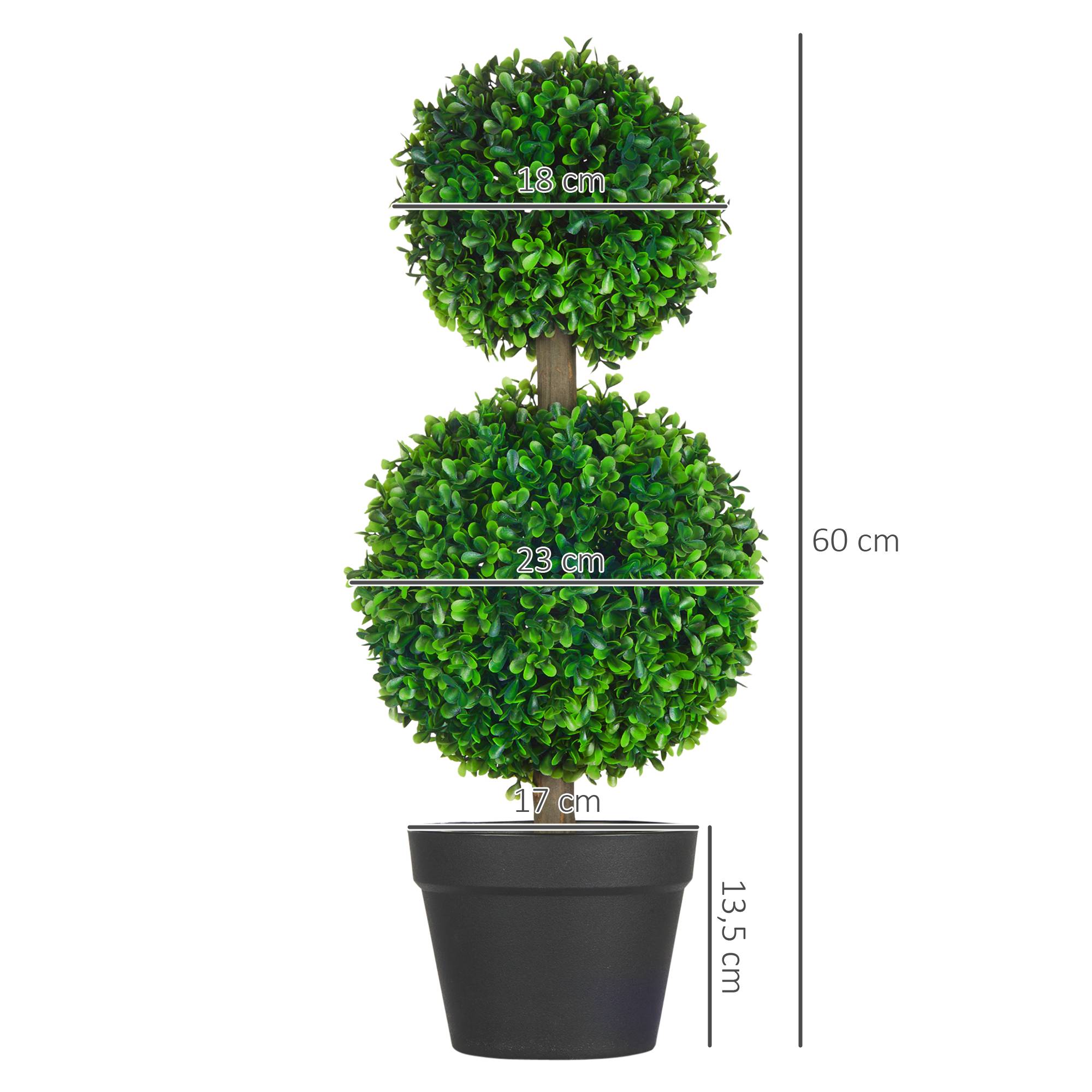 Buis artificiels sur pied plastique pour entrée magasin jardin sans soin 60cm vert - ComfortXL Outdoor Living - Image 5